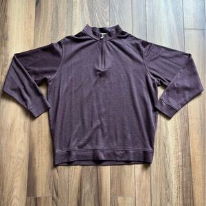 Peter Millar Heather Maroon Quarter Zip Performance Sweatshirt XL
